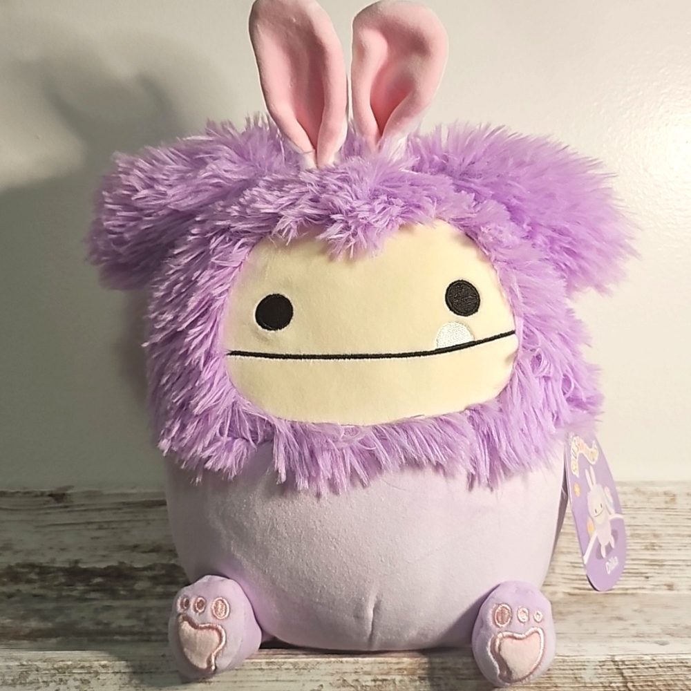 Dilka the Purple Bigfoot with Bunny Ears